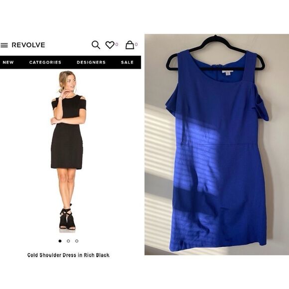 1. STATE Cold Shoulder Royal Purple Mini Dress - Picture 1 of 9